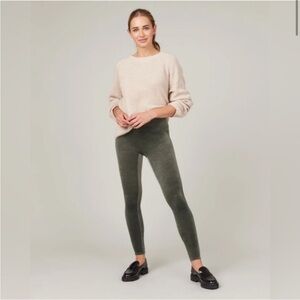 Spanx Green Velvet High-Waisted Leggings NWOT